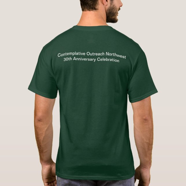 Camiseta Aniversário noroeste do Outreach contemplativo 30o (Verso)