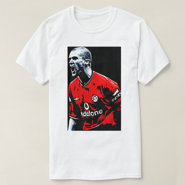 Camiseta Aniversário Oferece Roy Keane Esporte Presente Art (Frente do Design)