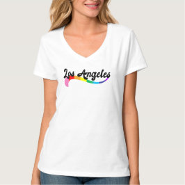 Camiseta Aniversário Orgulho Roteiro Arco-íris Retrô de Los