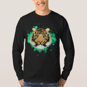 Camiseta Aniversário para Menino Legal Tigre Animal Strike