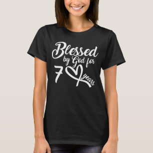 Camiseta Aniversário para Mulher Abençoada por Deus por 70 