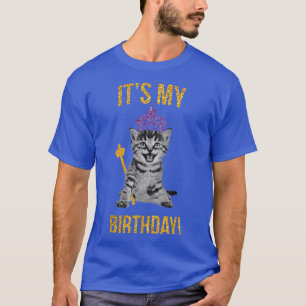 Camiseta Aniversário Para Queens Cat Aluga Gatinho Engraçad