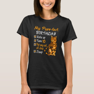Camiseta Aniversário Perfeito Faça carinho no meu gato o di