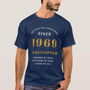 Camiseta Aniversário Personalizado 1969 Adicionar Seu Nome 