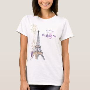Camiseta Aniversário Personalizado Da Torre Eiffel Da Mis Q