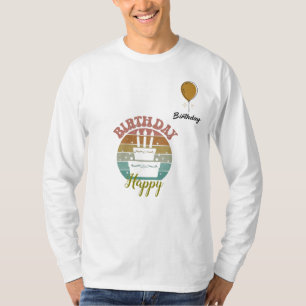Camiseta Aniversário Personalizado Deseja T-Shirts Bordadas