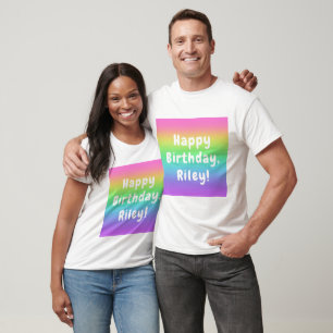 Camiseta Aniversário personalizado do Arco-Íris