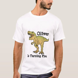 Camiseta Aniversário Personalizado do Papai com Dinossauro 
