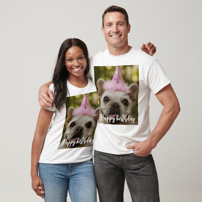 Camiseta Aniversário personalizado para cães de estimação (Unissex)