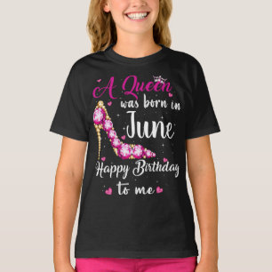 Camiseta Aniversário Personalizado Rainha Feliz Aniversário