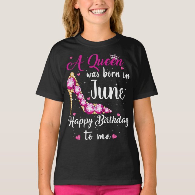 Camiseta Aniversário Personalizado Rainha Feliz Aniversário (Frente)