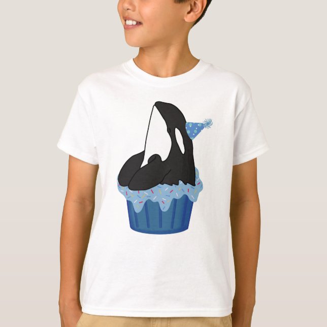Camiseta Aniversário Personável da Baleia Assassina de Orca (Frente)