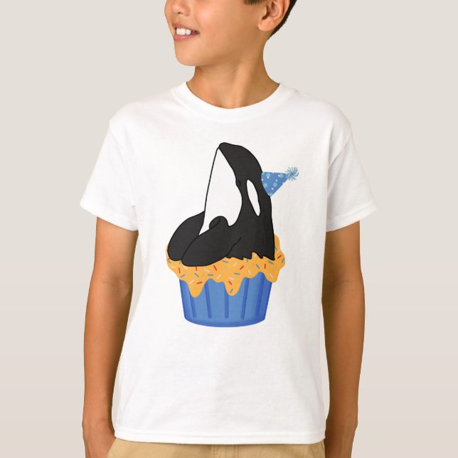 Camiseta Aniversário Personável da Baleia Assassina de Orca (Frente)