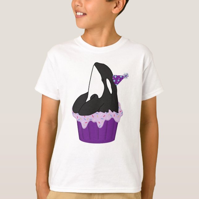 Camiseta Aniversário Personável da Baleia Assassina Orca (Frente)