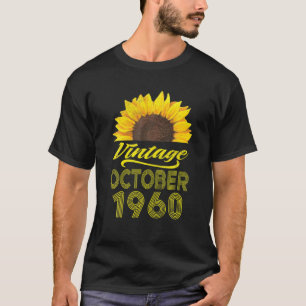Camiseta Aniversário Presente Girassol Vintage Outubro De 1