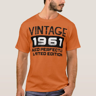 Camiseta Aniversário Presente Vintage 1961 Idade Perfeita