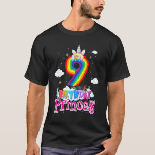 Camiseta Aniversário Princesa com 9 anos Engraçado 9º Anive