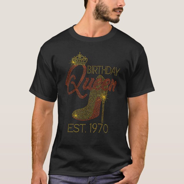 Camiseta Aniversário Rainha Est 1970 Calçados Rainha Coroa  (Frente)