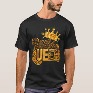 Camiseta Aniversário Rainha Ouro Coroa Americana Afro Girls