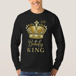 Camiseta Aniversário Rei Dourado Monograma Real Monograma L