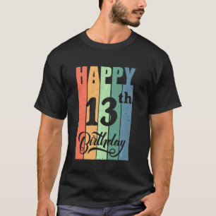 Camiseta Aniversário Retrô Para 13 Anos Feliz Aniversário D
