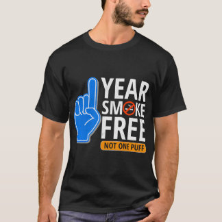 Camiseta Aniversário Sem Fumo de Um Ano - Sair Do Fumar
