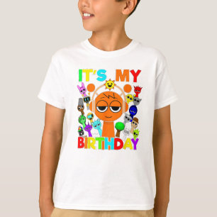 Camiseta Aniversário Sprunki! - Oren Simon Funbot Pinki