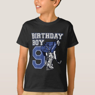 Camiseta Aniversário Temático de Goleiro de Hóquei no Gelo 