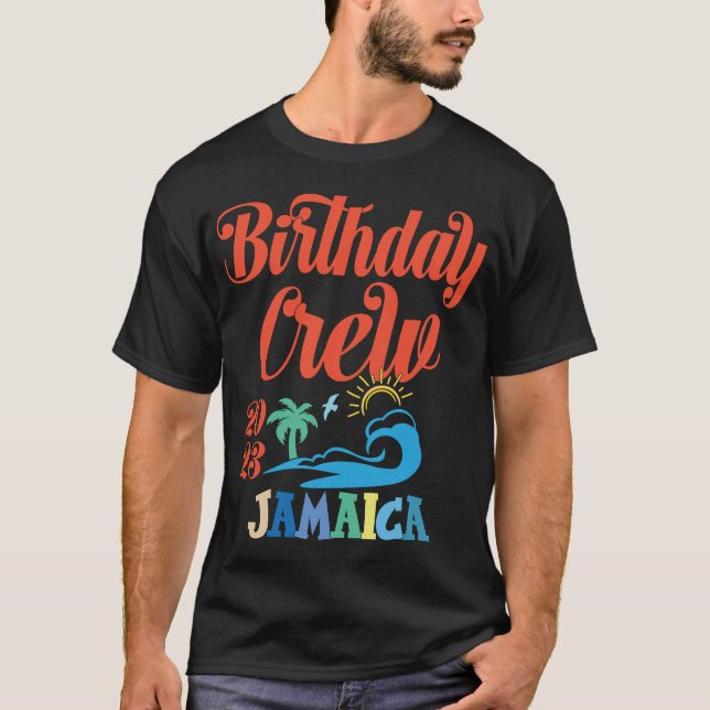 Camiseta Aniversário Tripulação Jamaica 2023 Férias Familia (Frente)