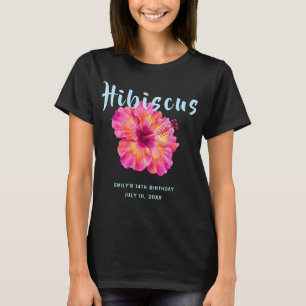 Camiseta Aniversário Tropical Aloha Hibiscus