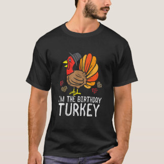 Camiseta Aniversário Turquia Feliz Feliz Homens de Ação de 