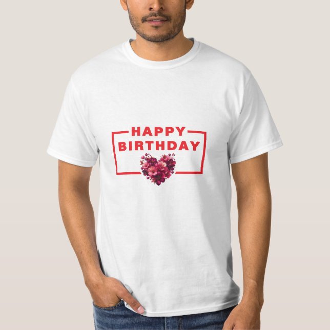 Camiseta ANIVERSÁRIO ÚNICO DE FELIZ Design (Frente)