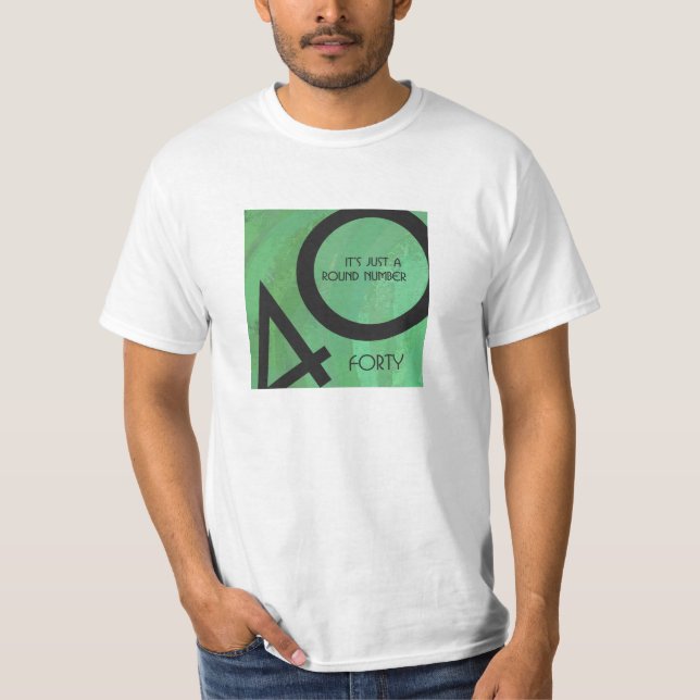 Camiseta Aniversário Verde de 40 Décadas (Frente)