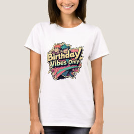 Camiseta Aniversário Vibes Apenas Estilo de Anime