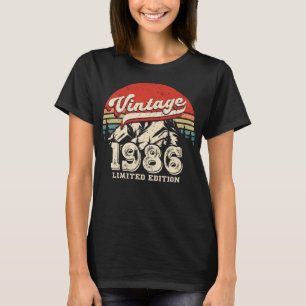 Camiseta Aniversário Vintage 1986 Retro 40º Bday ao Ar Livr
