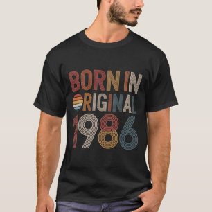 Camiseta Aniversário Vintage 1986 Retro Estilo 70s Vintage