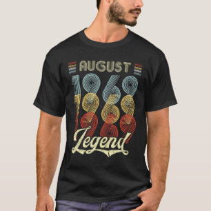 Camiseta Aniversário vintage da legenda retro do agosto de