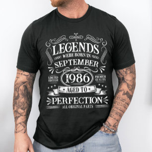 Camiseta Aniversário Vintage Personalizado Envelhecido à Pe