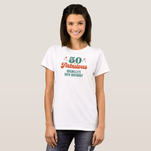 Camiseta Aniversário Vintage Retro 50 e Fabuloso