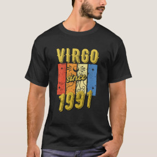 Camiseta Aniversário Virgo 1991 Sinal Zodiac