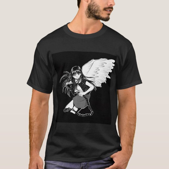 Camiseta Anjo aterrado: Dobro preto (Frente)