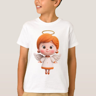 Camiseta Anjo Bebê – Anjo de Desenho Animado Fofo com Auréo