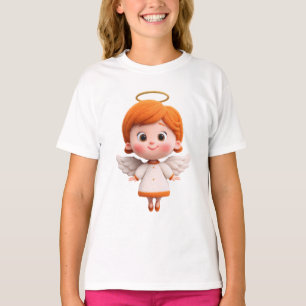 Camiseta Anjo Bebê – Anjo de Desenho Animado Fofo com Auréo