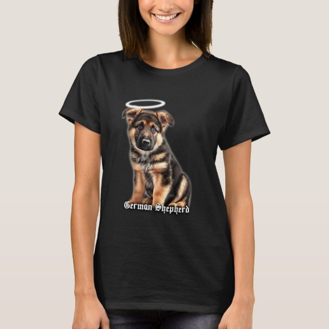 Camiseta Anjo Cachorro Pastor Alemão (Frente)