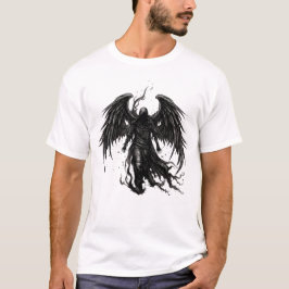 Camiseta Anjo Ceifador Sombrio em Túnica com Capuz