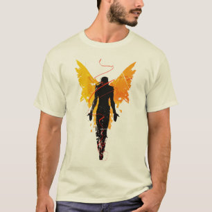 Camiseta Anjo com Asas Douradas – Abstrato Ousado