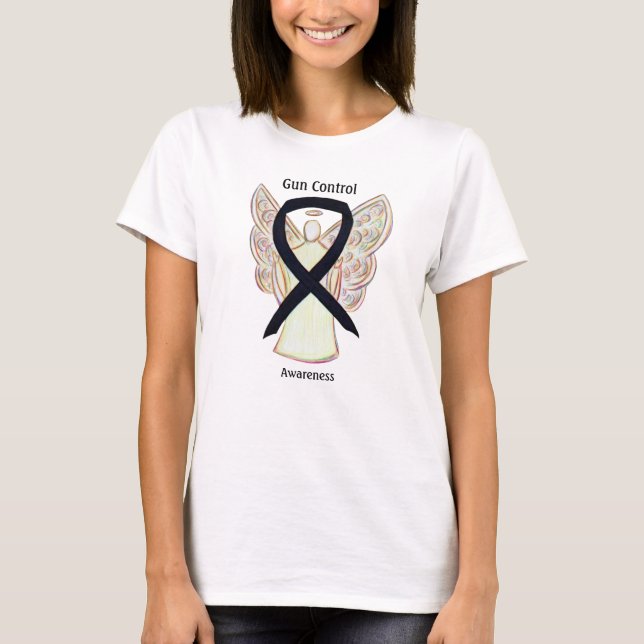 Camiseta Anjo com Fita de Conscientização Controle (Frente)