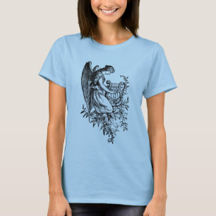 Camiseta Anjo com harpa e flora