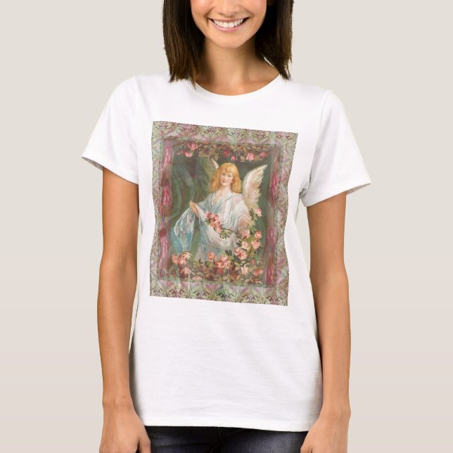 Camiseta Anjo com rosas (Frente)