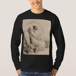 Camiseta Anjo cristão sentado numa pedra